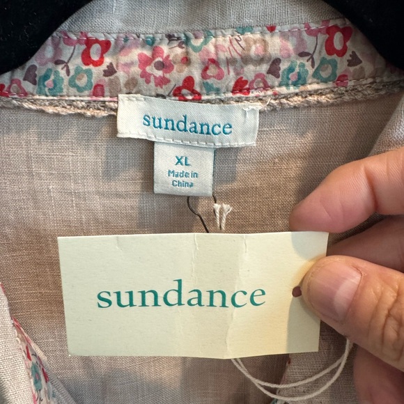 Sundance Pearl Snap Linen Western Style Shirt-Tan/Beige-XL-NWT High Quality - Picture 3 of 4